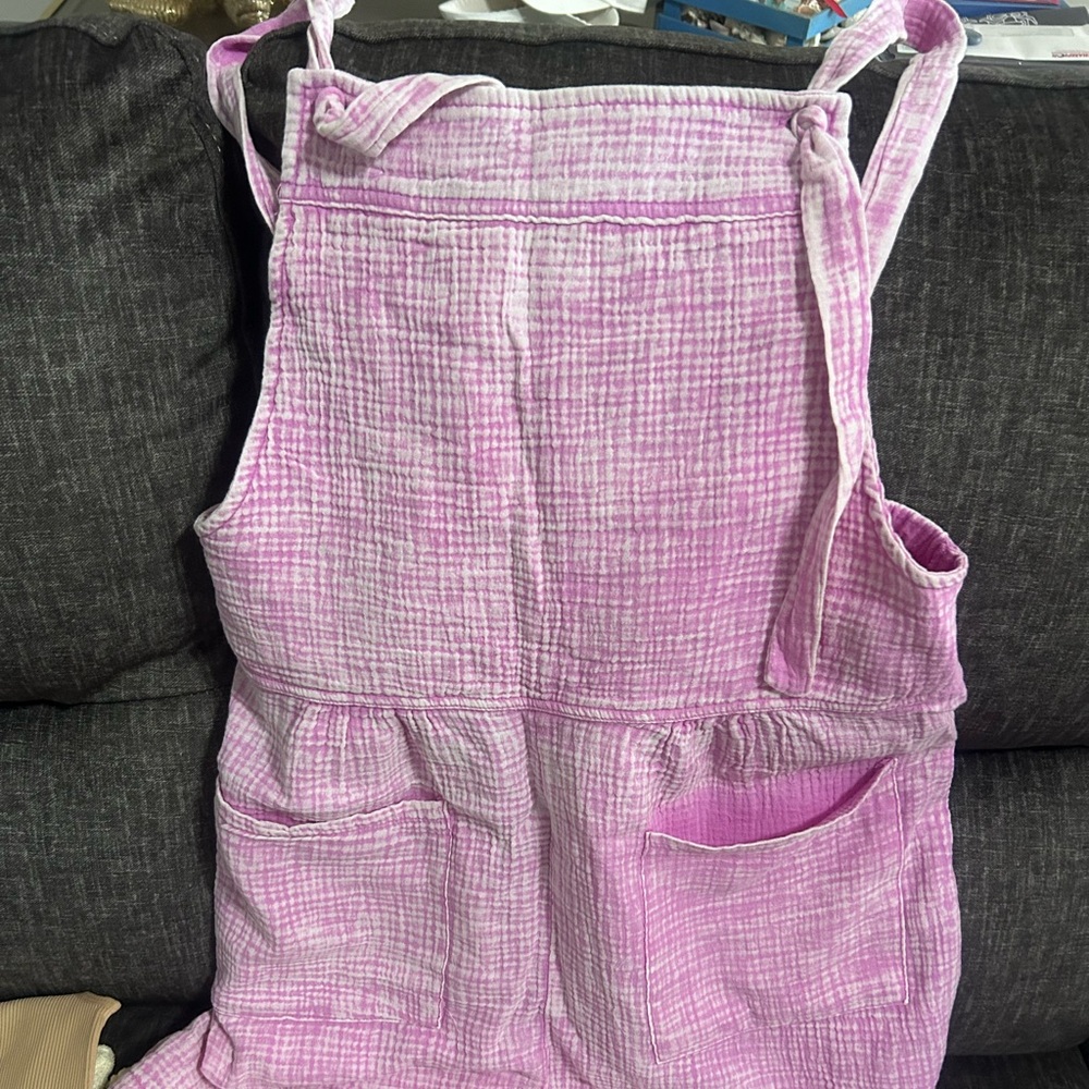 Zenana Outfitters Pink Gauze Strap Jumpsuit Romper